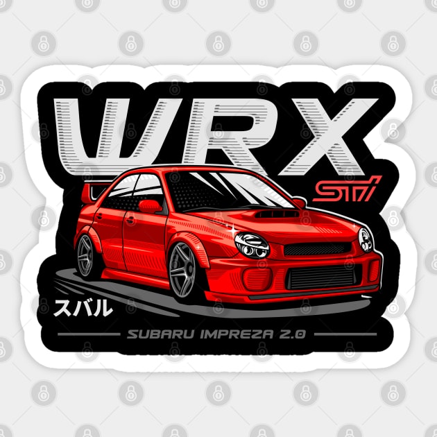 JDM car Subaru Impreza WRX STI RED Sticker by celengan